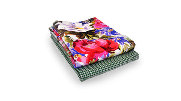 2 Pack Sure Grip Kitchen Towel Gift Set-1 Water Floral 1 Green Waffle