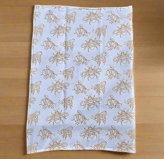 Hand Drawn Bees Sure Grip Kitchen Towel