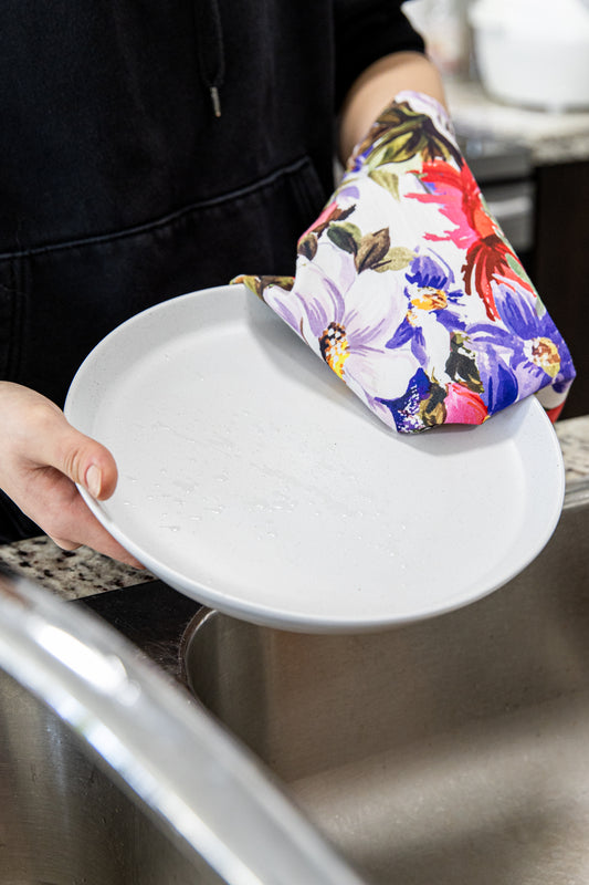 2-Piece Water Floral Sure Grip Kitchen Towels